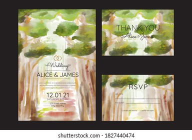 Hochzeitskarten, Einladung. Speichern Sie das Datum des Designs im Stil des Meeres. Romantischer Strand Hochzeit Sommerhintergrund