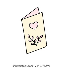 Wedding card.Vector illustration in doodle style.