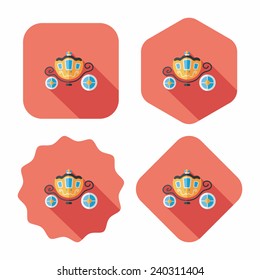 wedding carriage flat icon with long shadow,eps10