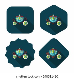 wedding carriage flat icon with long shadow,eps10