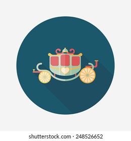 wedding carriage flat icon with long shadow,eps10