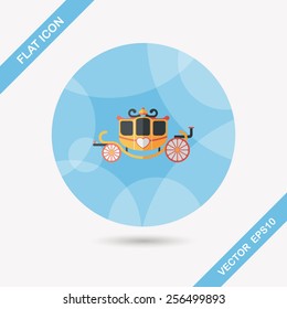 wedding carriage flat icon with long shadow,eps10