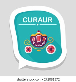 wedding carriage flat icon with long shadow,eps10