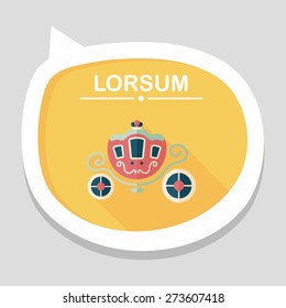 wedding carriage flat icon with long shadow,eps10