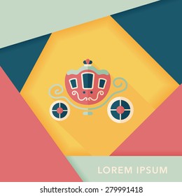 wedding carriage flat icon with long shadow,eps10