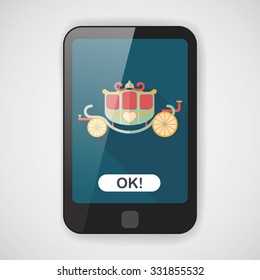 wedding carriage flat icon with long shadow,eps10