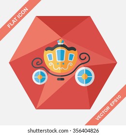 wedding carriage flat icon with long shadow,eps10