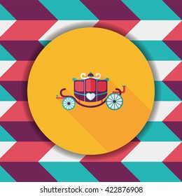 wedding carriage flat icon with long shadow,eps10