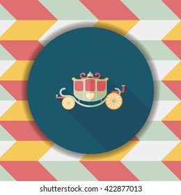 wedding carriage flat icon with long shadow,eps10