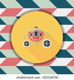 wedding carriage flat icon with long shadow,eps10