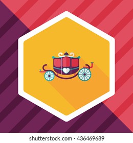 wedding carriage flat icon with long shadow,eps10