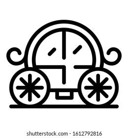 Wedding carriage icon. Outline wedding carriage vector icon for web design isolated on white background