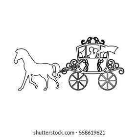 wedding carriage isolated icon vector illustration design