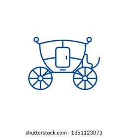 Wedding carriage line icon concept. Wedding carriage flat  vector symbol, sign, outline illustration.