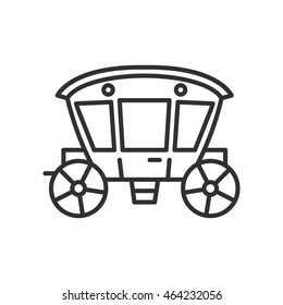 wedding carriage linear icon. Thin line design