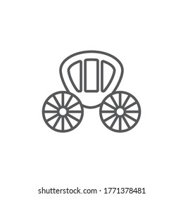 Wedding carriage vector icon symbol isolated on white background