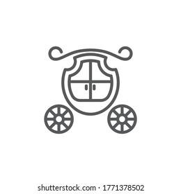 Wedding carriage vector icon symbol isolated on white background