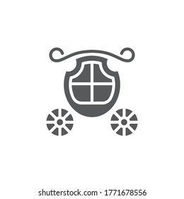 Wedding carriage vector icon symbol isolated on white background