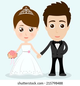 wedding cartoon character eps 10 vector illustration