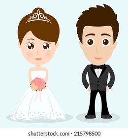 Wedding Cartoon Character Eps 10 Vector Illustration