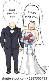 Hochzeitskarikaturencharakter für Ihre Karikatur