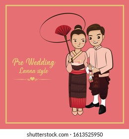 wedding cartoon creator vector, Lanna stys of thailand