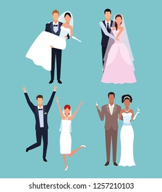 wedding cartoons set