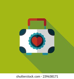 wedding case of cookies flat icon with long shadow,eps10,