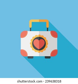 wedding case of cookies flat icon with long shadow,eps10,