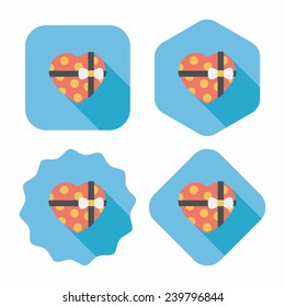 wedding case of cookies flat icon with long shadow,eps10, 