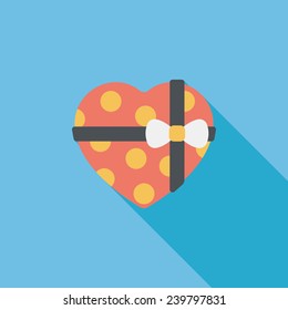 wedding case of cookies flat icon with long shadow,eps10,