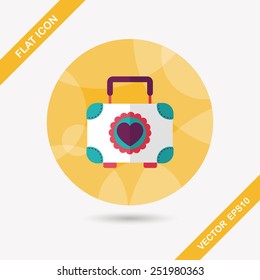 wedding case of cookies flat icon with long shadow,eps10, This is Chinese tradition that the bride needs prepare wedding cookies to share the happiness to family and friends.