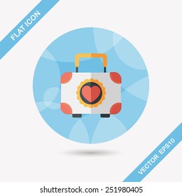 wedding case of cookies flat icon with long shadow,eps10, This is Chinese tradition that the bride needs prepare wedding cookies to share the happiness to family and friends.