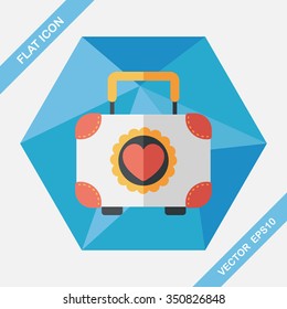 wedding case of cookies flat icon with long shadow,eps10, This is Chinese tradition that the bride needs prepare wedding cookies to share the happiness to family and friends.