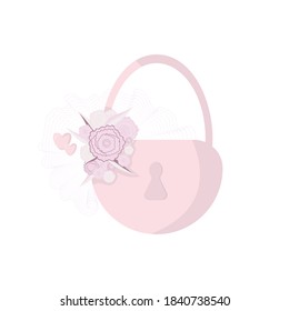 The wedding castle is decorated with flowers and leaves.The isolated element on a white background is a symbol of love, happiness and celebration.For registration of holiday cards or congratulations