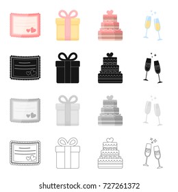 Wedding, celebration, attributes and other web icon in cartoon style.Glasses, champagne, drink, icons in set collection.