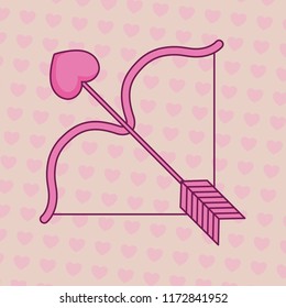 wedding celebration card with cupid bow