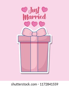 wedding celebration card with gift box