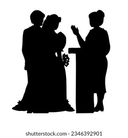 wedding celebration ceremony silhouette design 