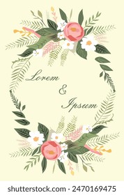Wedding, celebration, greeting, invitation card template.