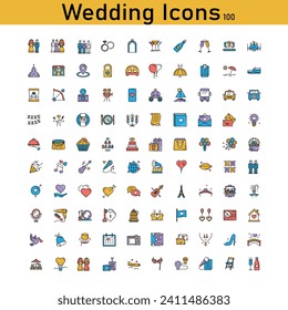 "Wedding Celebration Party Vector Icon Design"