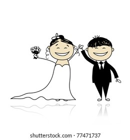Wedding ceremony - bride and groom together for your design