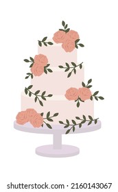 Wedding Ceremony Cake. Vector illustration