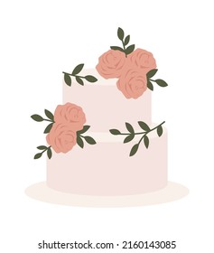 Wedding Ceremony Cake. Vector illustration