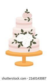 Wedding Ceremony Cake. Vector illustration