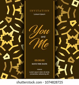 Wedding ceremony card with elegent design and typography vector 