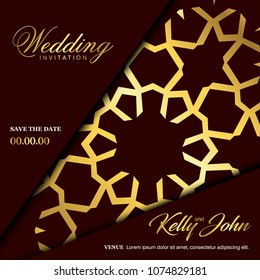 Wedding ceremony card with elegent design and typography vector