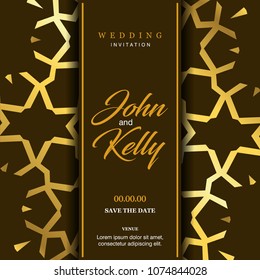 Wedding ceremony card with elegent design and typography vector