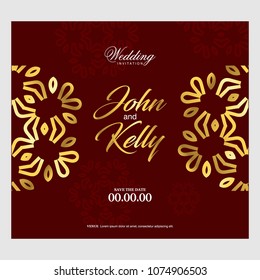 Wedding ceremony card with elegent design and typography vector