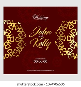 Wedding ceremony card with elegent design and typography vector